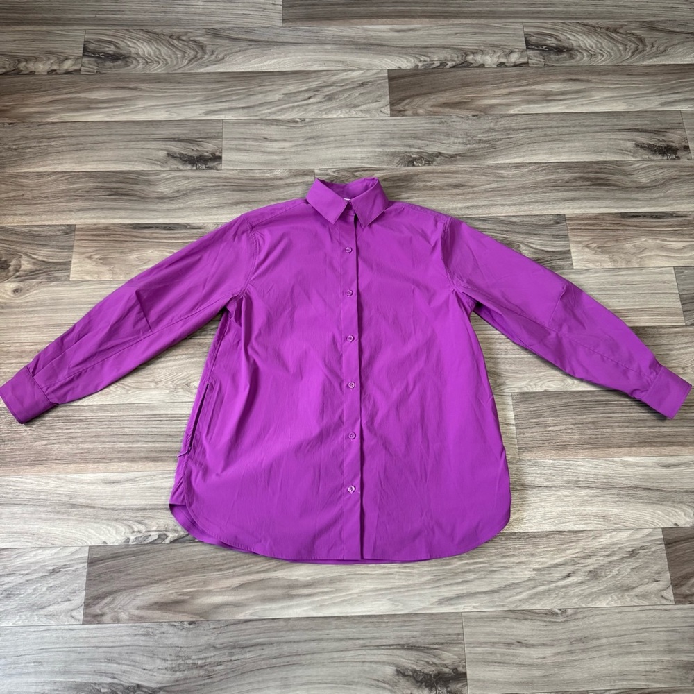 Athleta Performance Oversized Poplin Top in Jazzy Purple Size XXS
